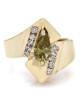 Yellow Pear and White Diamond Fashion Ring